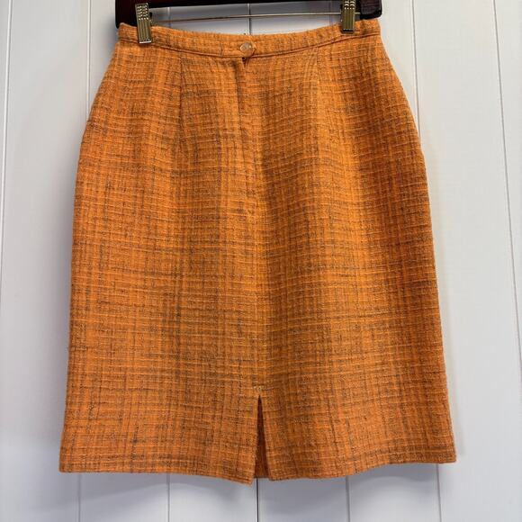 Vintage Unbranded Womens Academia Plaid Wool Straight Skirt Size M Preppy Office - Picture 2 of 8